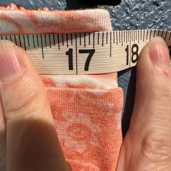 Cupio Size XL Wide Leg Capri Pants Pull On Pink Blush Print Comfy Knit Beachy - Picture 7 of 7